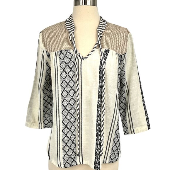 Ace Jig x Barneys Constance Top Multicolor Print Size S 3/4 Sleeve 100% Cotton - Picture 1 of 9